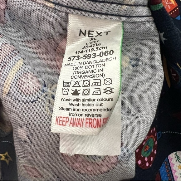 NWT - Next Christmas Printed Long Sleeve Shirt, size XL - Picture 4 of 6